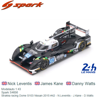 Modelauto 1:43 | Spark S4656 | Strakka racing Dome S103 Nissan 2015 #42 - N.Leventis - J.Kane - D.Watts