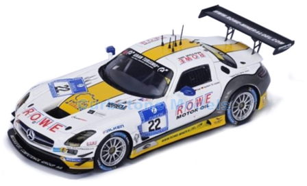 Modelauto 1:43 | Spark SG192 | Mercedes Benz SLS AMG GT3 | Rowe Racing 2015 #22 - R.van der Zande - J.Seyffarth - T.J&auml;ger 