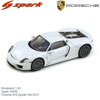 Modelauto 1:43 | Spark S4242 | Porsche 918 Spyder Wit 2014