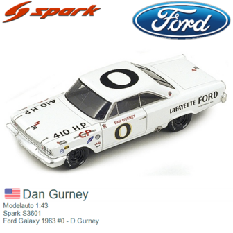 Modelauto 1:43 | Spark S3601 | Ford Galaxy 1963 #0 - D.Gurney