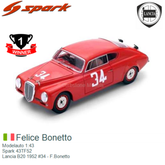 Modelauto 1:43 | Spark 43TF52 | Lancia B20 1952 #34 - F.Bonetto 