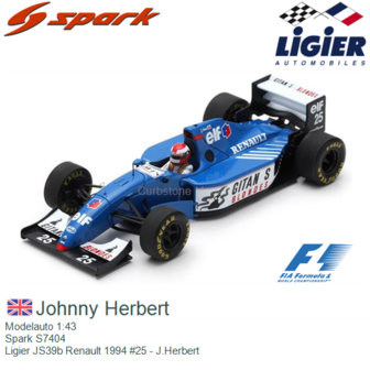 Modelauto 1:43 | Spark S7404 | Ligier JS39b Renault 1994 #25 - J.Herbert