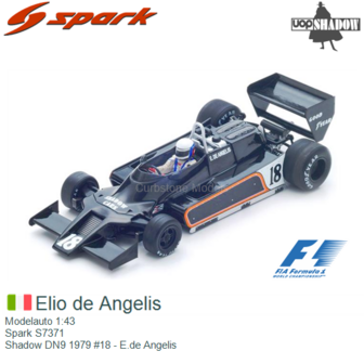 Modelauto 1:43 | Spark S7371 | Shadow DN9 1979 #18 - E.de Angelis