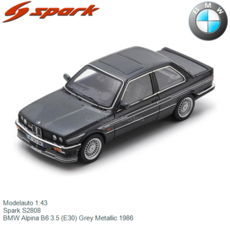 Modelauto 1:43 | Spark S2808 | BMW Alpina B6 3.5 (E30) Grey Metallic 1986