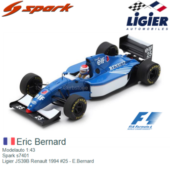 Modelauto 1:43 | Spark s7401 | Ligier JS39B Renault 1994 #25 - E.Bernard