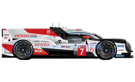 Modelauto 1:18 | Spark 18S426 | Toyota Gazoo TS050 Hybrid LMP1 2019 #7 - J.L&oacute;pez - M.Conway - K.Kobayashi