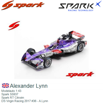 Modelauto 1:43 | Spark S5937 | Spark RT Citro&euml;n | DS Virgin Racing 2017 #36 - A.Lynn