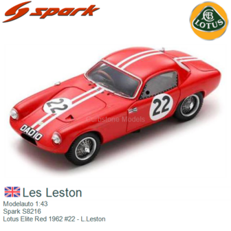 Modelauto 1:43 | Spark S8216 | Lotus Elite Red 1962 #22 - L.Leston