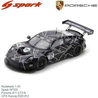 Modelauto 1:43 | Spark SP325 | Porsche 911 GT3 R | GPX Racing 2020 #12