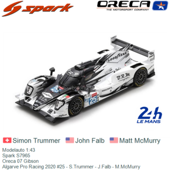 Modelauto 1:43 | Spark S7965 | Oreca 07 Gibson | Algarve Pro Racing 2020 #25 - S.Trummer - J.Falb - M.McMurry