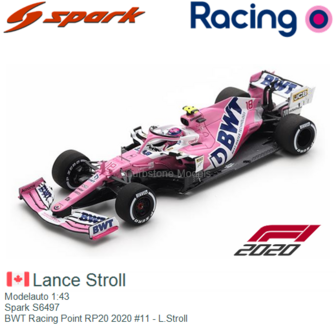 Modelauto 1:43 | Spark S6497 | BWT Racing Point RP20 2020 #11 - L.Stroll