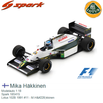 Modelauto 1:18 | Spark 18S415 | Lotus 102B 1991 #11 - M.H&amp;#228;kkinen