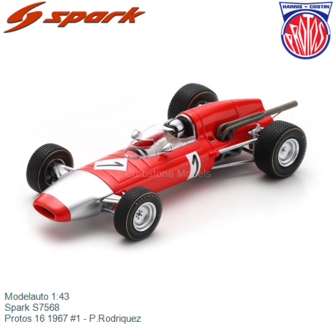 Modelauto 1:43 | Spark S7568 | Protos 16 1967 #1 - P.Rodriquez