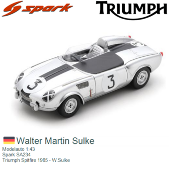 Modelauto 1:43 | Spark SA234 | Triumph Spitfire 1965 - W.Sulke 