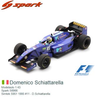 Modelauto 1:43 | Spark S6966 | Simtek S951 1995 #11 - D.Schiattarella