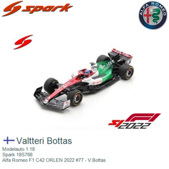 Modelauto 1:18 | Spark 18S768 | Alfa Romeo F1 C42 ORLEN 2022 #77 - V.Bottas