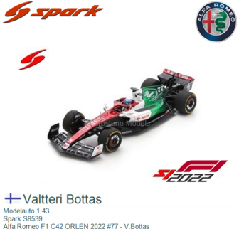 Modelauto 1:43 | Spark S8539 | Alfa Romeo F1 C42 ORLEN 2022 #77 - V.Bottas