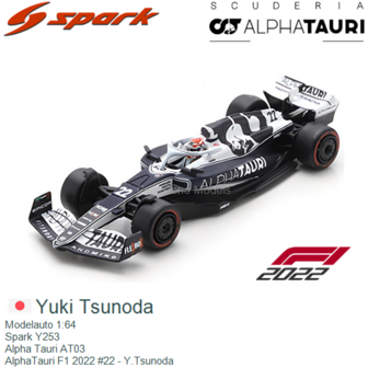 Modelauto 1:64 | Spark Y253 | Alpha Tauri AT03 | AlphaTauri F1 2022 #22 - Y.Tsunoda