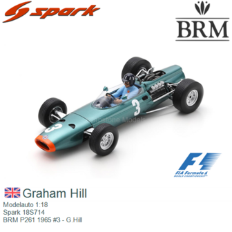 Modelauto 1:18 | Spark 18S714 | BRM P261 1965 #3 - G.Hill