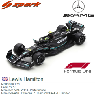 Modelauto 1:64 | Spark Y279 | Mercedes AMG W14 E-Performance | Mercedes-AMG Petronas F1 Team 2023 #44 - L.Hamilton