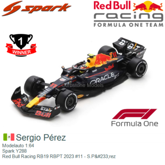 Modelauto 1:64 | Spark Y288 | Red Bull Racing RB19 RBPT 2023 #11 - S.P&amp;#233;rez