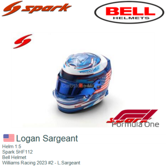 Helm 1:5 | Spark 5HF112 | Bell Helmet | Williams Racing 2023 #2 - L.Sargeant