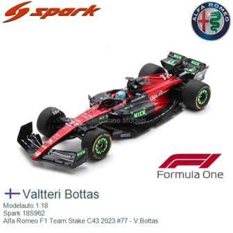 Modelauto 1:18 | Spark 18S962 | Alfa Romeo F1 Team Stake C43 2023 #77 - V.Bottas