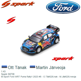 1:43 | Spark S6739 | M-Sport Ford WRT Puma Rally1 2023 #8 - O.T&amp;#228;nak - M.J&amp;#228;rveoja