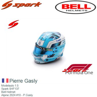 Modelauto 1:5 | Spark 5HF137 | Bell Helmet | Alpine 2024 #10 - P.Gasly