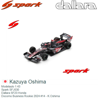 Modelauto 1:43 | Spark SFJ030 | Dallara SF23 Honda | Docomo Business Rookie 2024 #14 - K.Oshima