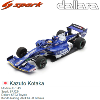 Modelauto 1:43 | Spark SFJ024 | Dallara SF23 Toyota | Kondo Racing 2024 #4 - K.Kotaka