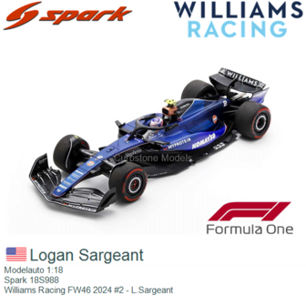 Modelauto 1:18 | Spark 18S988 | Williams Racing FW46 2024 #2 - L.Sargeant