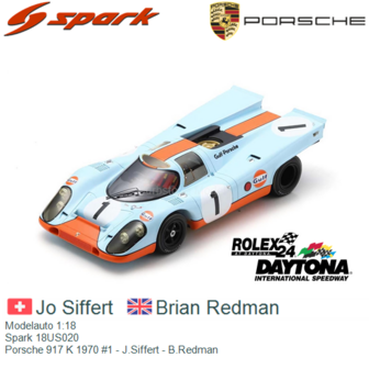 Modelauto 1:18 | Spark 18US020 | Porsche 917 K 1970 #1 - J.Siffert - B.Redman