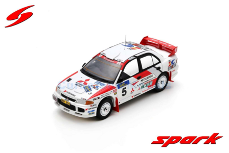 Modelauto 1:43 | Spark S6508 | Mitsubishi Lancer EVO III 1995 #5 - P.Kuukkala - K.Shinozuka