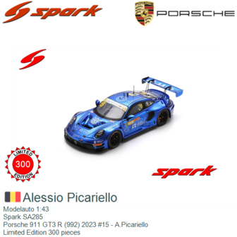 Modelauto 1:43 | Spark SA285 | Porsche 911 GT3 R (992) 2023 #15 - A.Picariello