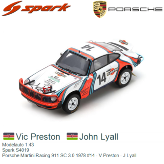 Modelauto 1:43 | Spark S4019 | Porsche Martini Racing 911 SC 3.0 1978 #14 - V.Preston - J.Lyall