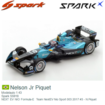 Modelauto 1:43 | Spark S5918 | NEXT EV NIO Formula-E  Team NextEV Nio Sport 003 2017 #3 - N.Piquet