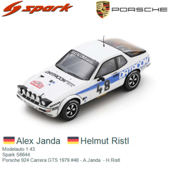 Modelauto 1:43 | Spark S6644 | Porsche 924 Carrera GTS 1979 #48 - A.Janda  - H.Ristl 