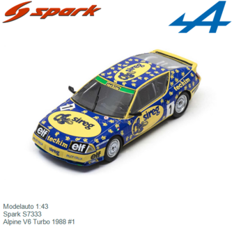 Modelauto 1:43 | Spark S7333 | Alpine V6 Turbo 1988 #1