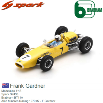 Modelauto 1:43 | Spark S7433 | Brabham BT11A | Alec Mindren Racing 1979 #7 - F.Gardner