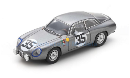 Modelauto 1:43 | Spark S9053 | Alfa Romeo Giulietta Sport Zagato | Scuderia Sant Ambroeus 1963 #35 - G.Biscaldi - S.Pedretti