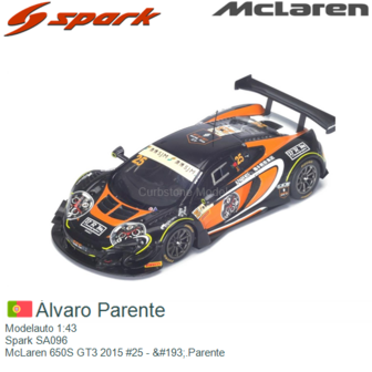 Modelauto 1:43 | Spark SA096 | McLaren 650S GT3 2015 #25 - &amp;#193;.Parente