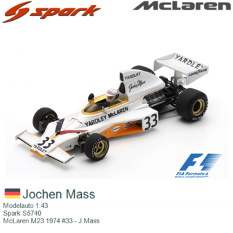 Modelauto 1:43 | Spark S5740 | McLaren M23 1974 #33 - J.Mass