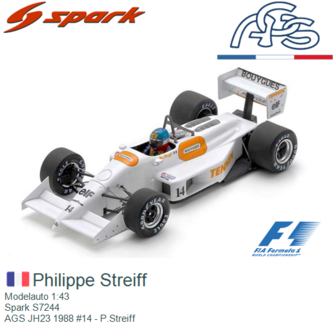 Modelauto 1:43 | Spark S7244 | AGS JH23 1988 #14 - P.Streiff