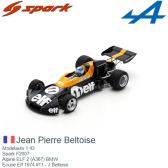 Modelauto 1:43 | Spark F2007 | Alpine ELF 2 (A367) BMW | Ecurie Elf 1974 #11 - J.Beltoise