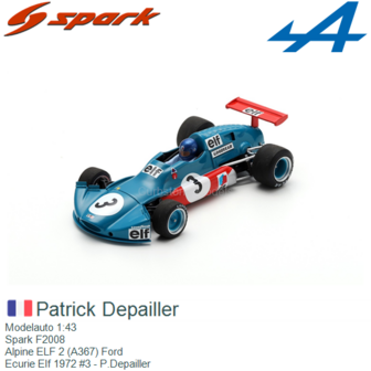 Modelauto 1:43 | Spark F2008 | Alpine ELF 2 (A367) Ford | Ecurie Elf 1972 #3 - P.Depailler