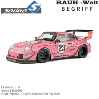 Modelauto 1:18 | Solido S1808503 | RWB Porsche 911 SWB Bodykit Pink Pig 2020