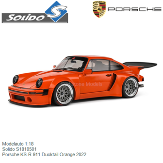 Modelauto 1:18 | Solido S1810501 | Porsche KS-R 911 Ducktail Orange 2022