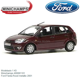 Modelauto 1:43 | Minichamps 400081101 | Ford Fiesta Rood metallic 2001