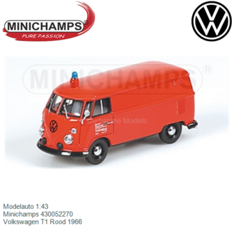 Modelauto 1:43 | Minichamps 430052270 | Volkswagen T1 Rood 1966